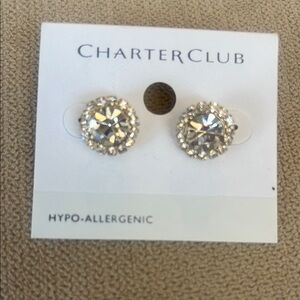 Charter Club Silver Crystal Earrings